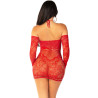 Leg Avenue - Robe Mini En Maille À Épaules Dénudées Et À Manches Longues Rouge